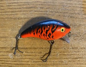 Vintage Heddon Dying Flutter Baby Bass Fishing Lure With Original